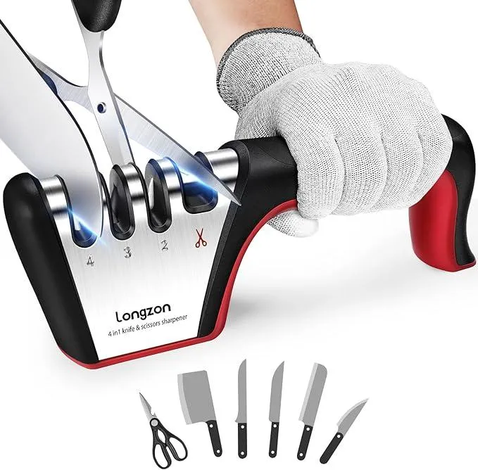 Longzon 4-in-1 Knife Sharpener for Sale