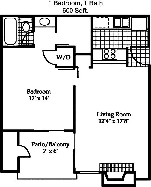 #1  Floor Plan 1x1 - Bristol, Dallas, TX for Rent