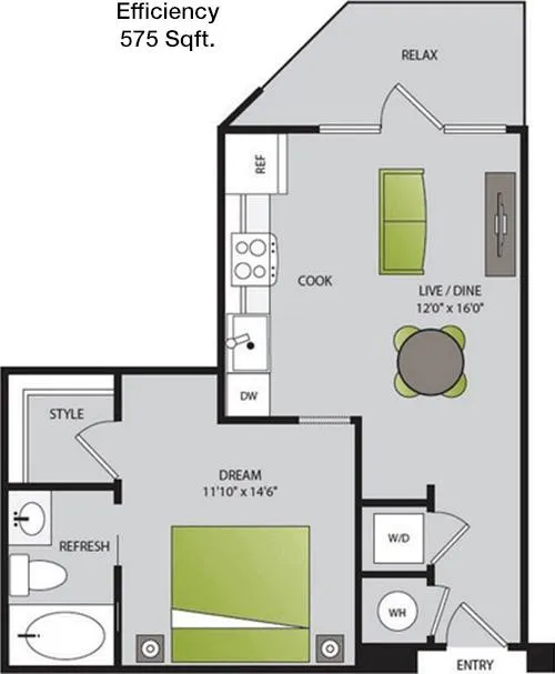 #6  Floor Plan Efficiency - Modena, Dallas, TX for Rent