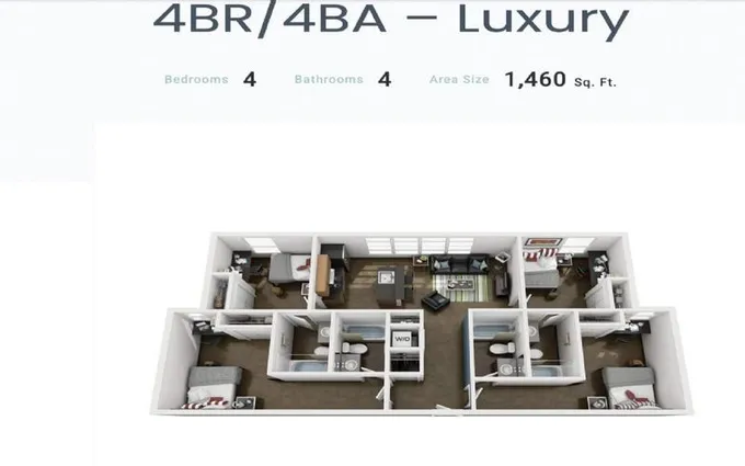 Furnished Midtown, Fulton County room for rent in 4 Bedrooms, Apartment for 929 per month. Room ID 4739247