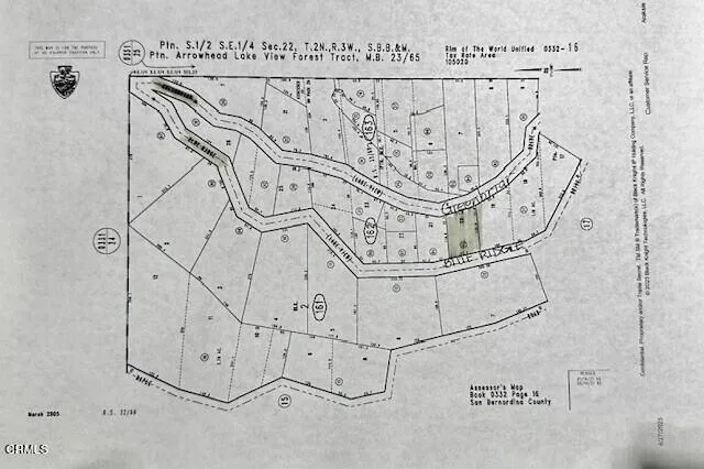 0 BLUE RIDGE DRIVE, SKYFOREST, CA 92385 Land For Sale  MLS# P1-16188
