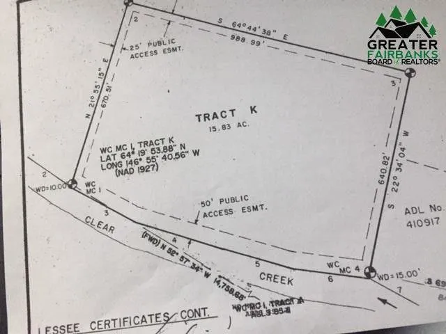 Salcha, Fairbanks North Star Borough, AK Undeveloped Land for sale Property ID: 415436016