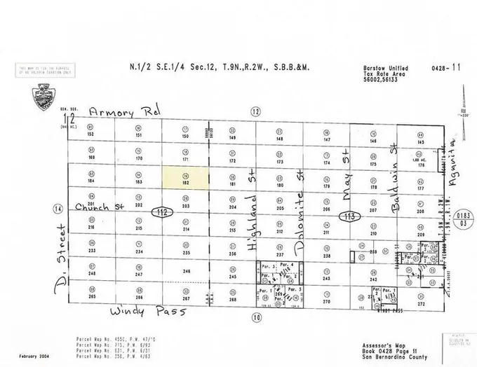 Barstow, San Bernardino County, CA Undeveloped Land, Homesites for sale Property ID: 417888103