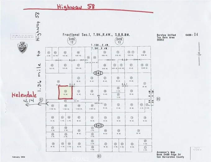 Hinkley, San Bernardino County, CA Undeveloped Land for sale Property ID: 417888114
