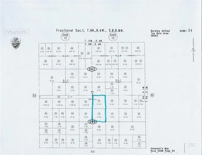 Hinkley, San Bernardino County, CA Undeveloped Land for sale Property ID: 417888130