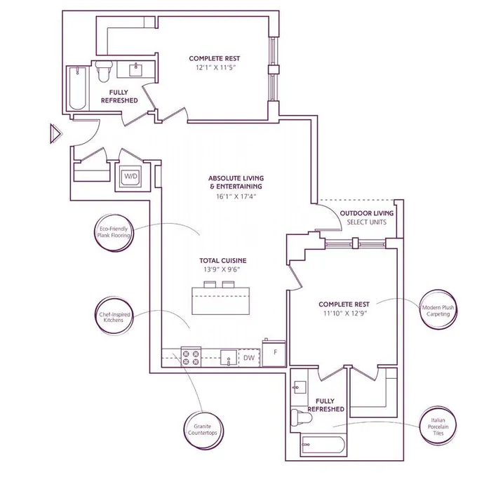 The Bartlett - 2 Bed - 2 Bath  B12 for Rent