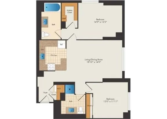 15 Bank Apartments - Downing - 2 Bed 2 Bath for Rent