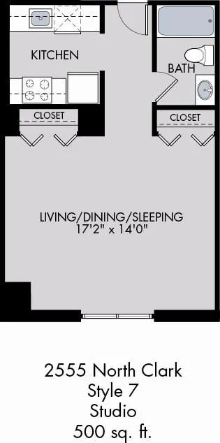 2555 N Clark St - Studio for Rent