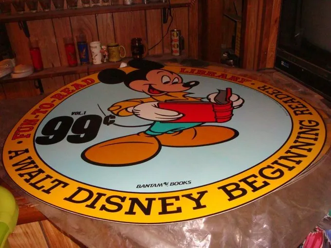 Rare 5 Mickey Mouse 2 Sided Signs MUST SEE! for Sale