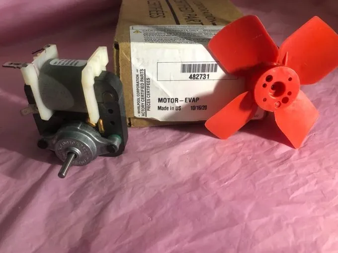 New Genuine OEM Whirlpool Refrigerator Evaporator Fan Motor Part #482731 for Sale