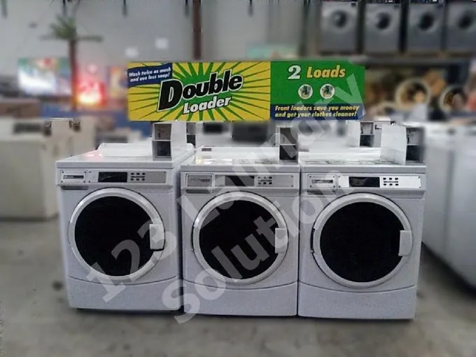 Heavy Duty Maytag Front Load Washer Coin Op Double Load 120V MHN30PDBWW 0 Used for Sale