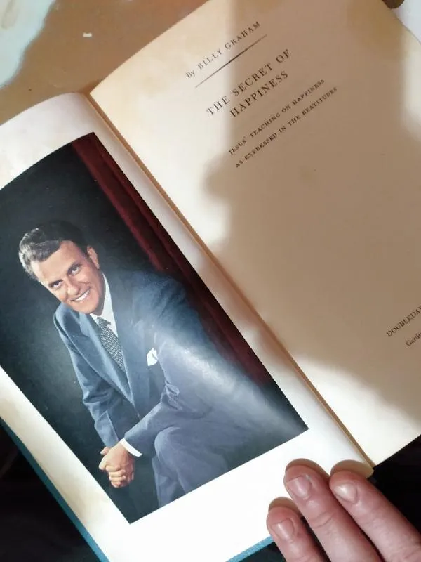 Genuine first edition, Billy Grahams " Secret to Happiness" hardback book with for Sale