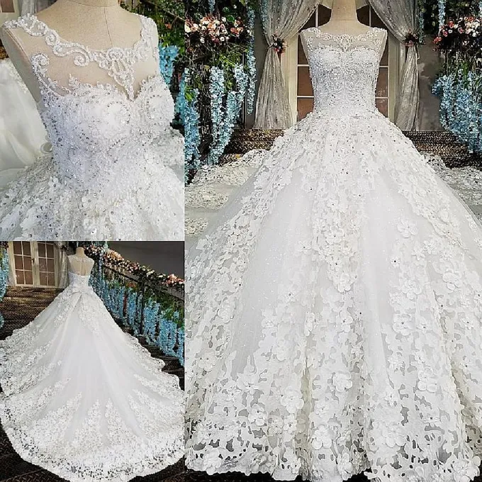 Marly's Princess Appliqu Wedding Gown With 3 Foot Train for Sale