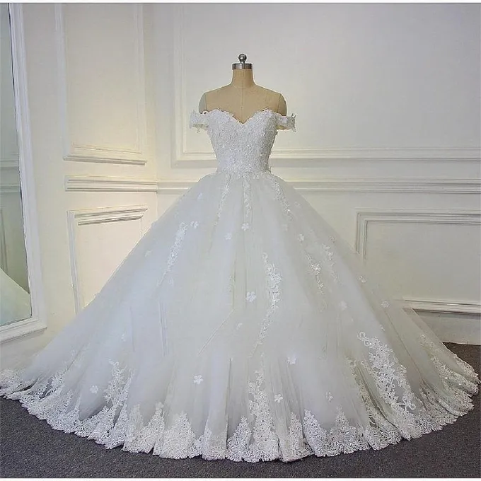 Peggy's A Line Appliqu Wedding Dress White/Ivory for Sale
