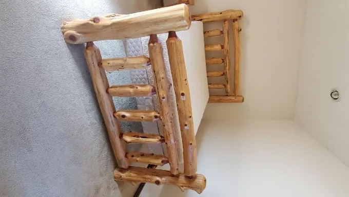 Cedar Log Queen Size Bed and Dresser for Sale