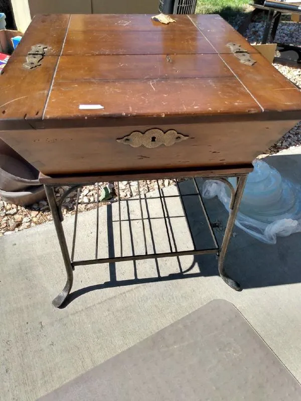 Wood and Metal End Table for Sale
