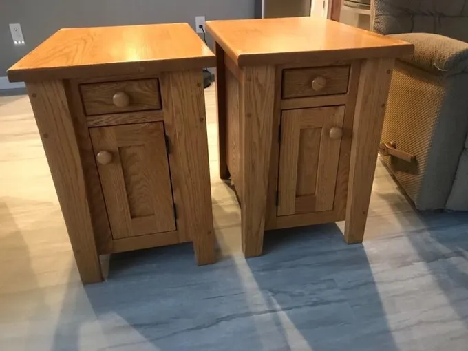 Amish made solid oak end tables 24 H x 17 W x 24 D for Sale