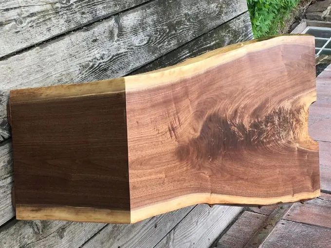Live edge walnut coffee table for Sale