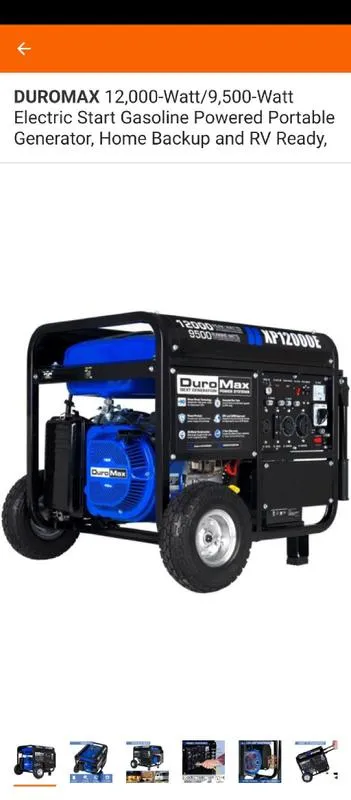DUROMAX 12,000w/9,500w Electric Start Portable Generator for Sale