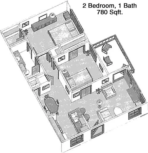 #1  Floor Plan 2x1 - Mia Westchase East, Houston, TX for Rent