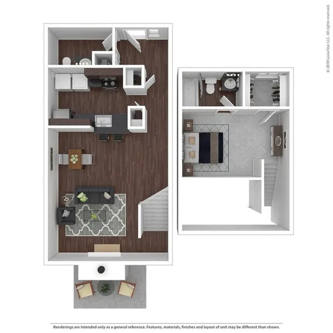 The Vale Apartments and Townhomes - Sycamore - 1 Bed, 1.5 Bath Townhome for Rent