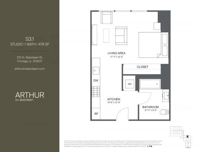 0 Bedroom 1 Bath In Chicago IL 60607 for Rent