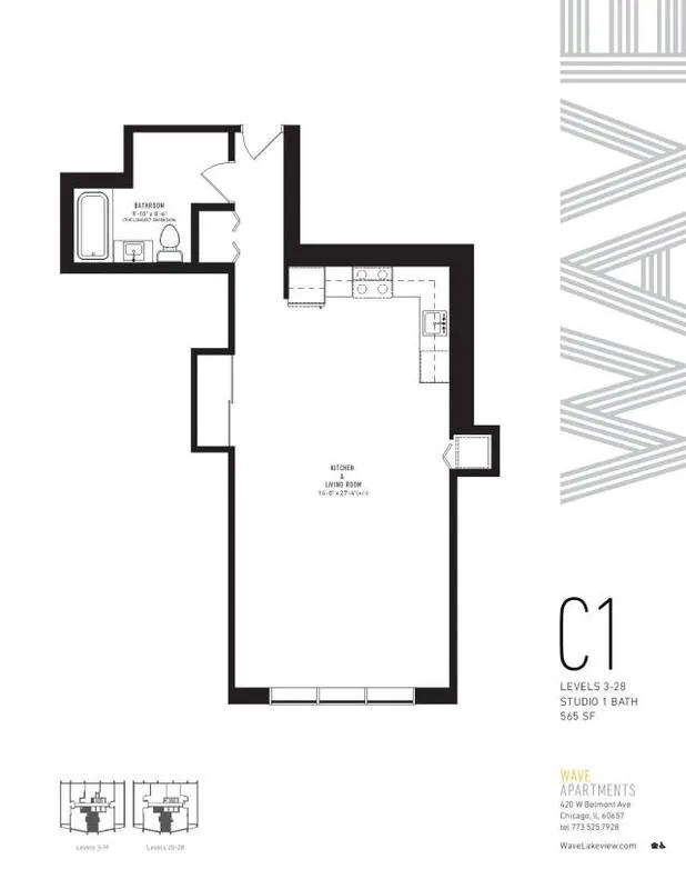 0 Bedroom 1 Bath In Chicago IL 60657 for Rent