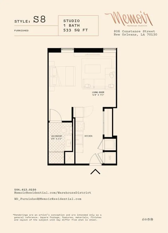 Memoir Warehouse District - S8 for Rent