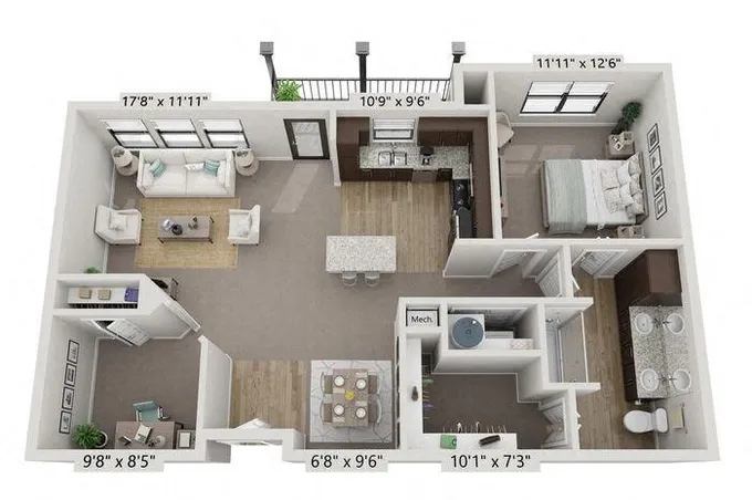 Sage Highland Creek 55+ Active Adult - A4 - Holiday 1X1 Study for Rent