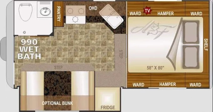 2015 Northwood Arctic Fox Camper 990 Wet Bath for Sale