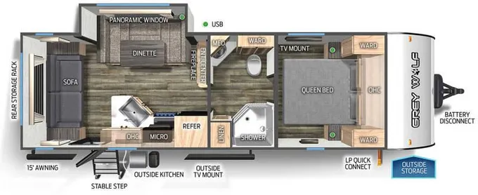 2024 Forest River Cherokee Grey Wolf 23MKBL 29ft for Sale