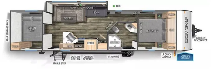 2024 Forest River Cherokee Grey Wolf 29QB 37ft for Sale