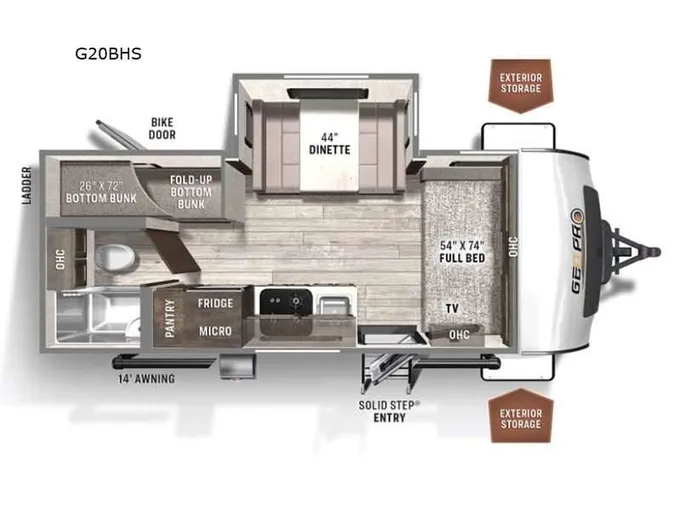 2021 Forest River Forest River RV Rockwood GEO Pro G20BHS 21ft for Sale