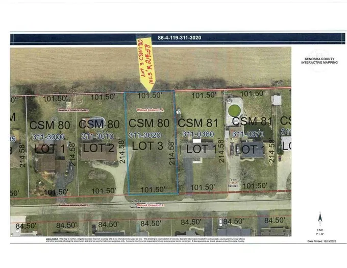 Lt3 Esch Road, Twin Lakes, WI 53181 for Sale