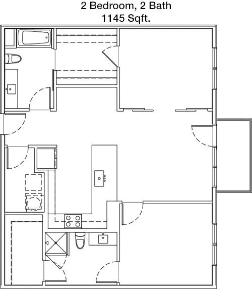 #4  Floor Plan 2x2 - Digit 1919, Dallas, TX for Rent