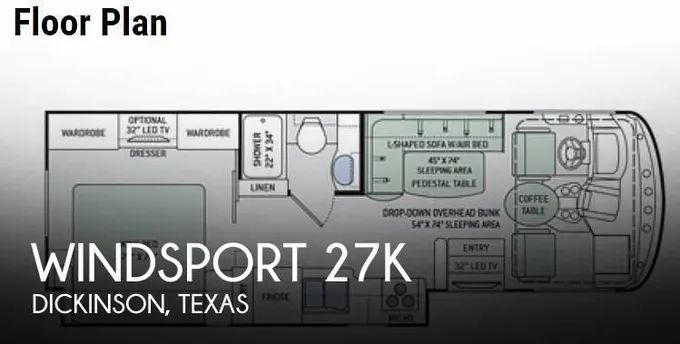 Thor Motor Coach Windsport 27K Class A 2016 for Sale